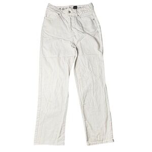 SONG 90s Boyfriend Button Fly White Jeans 7/28 Casual Spring School